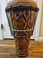 Remo Arthur Hull Signature Ashiko drum Signatu Series 20" Tall Kente Cloth Base 
