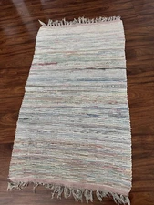 Vintage Woven Rag Rug Multicolor 