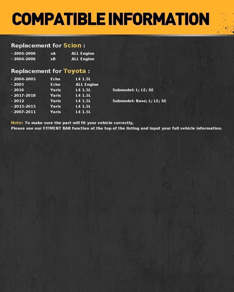 Ajuste de arranque para 2004-2006 Scion xA xB 2007-2011 Toyota Yaris 1,5 L 2810021062 Foto 2 de 4