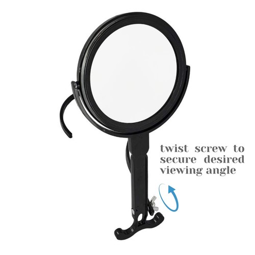 Round Portable Lightweight 5x/1x Magnifying Neck Mirror Piano Black - 4.25" D... - Picture 7 of 8