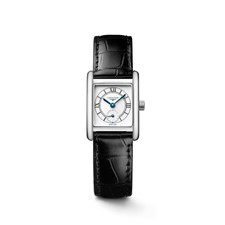 Longines Mini Dolcevita White Dial Black Leather Band Watch L52004752
