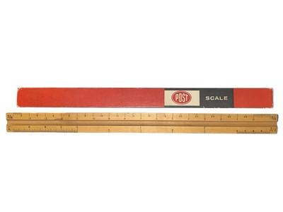 VTG 12'' Frederick Post Co Architects and Mechanical Engineers Scale Ruler in Box