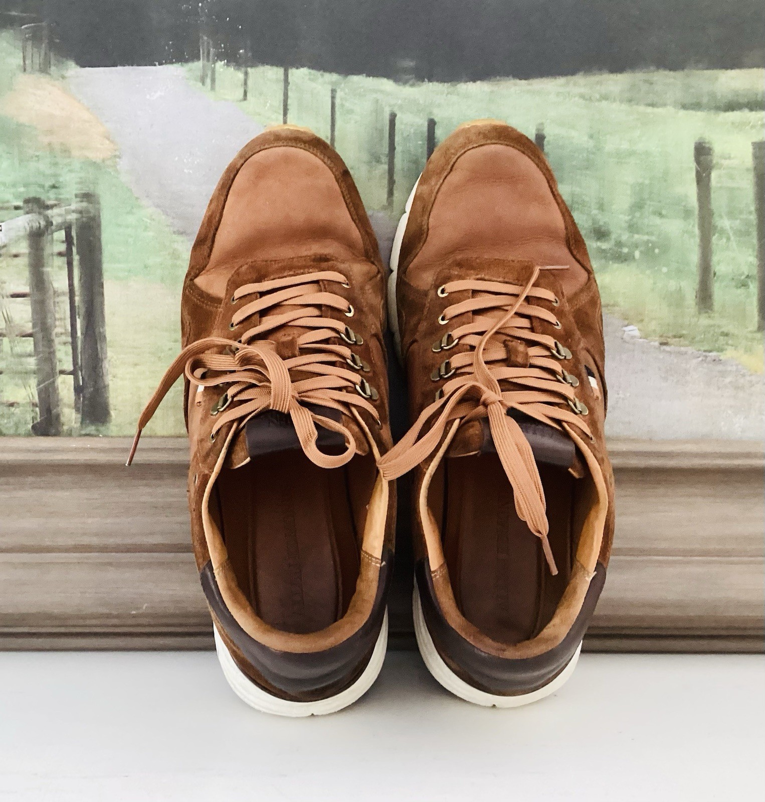 SAOLA Allen Edmonds Uomo 11 D Canyon Runner Resistente alle Intemperie Sap Marrone Scamosciato Suola Vibram