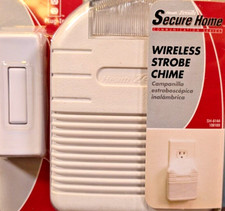 HEATH ZENITH PLUG-IN DOORBELL WIRELESS CHIME & STROBE LIGHT 100' 8 NOTES SH-6144