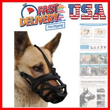 Dog Muzzle, Breathable Basket Muzzles for Small, Medium, Large and X-Large Ag...