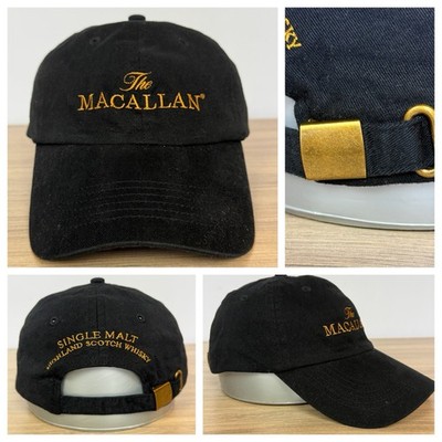 HTF The Macallan Single Malt Highland Scotch Whiskey Black Strapback Dad Hat Cap