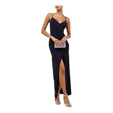 Lulus Sweetest Admirer Navy Blue Ruched Surplice Maxi Dress Small Formal NWOT
