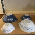 Vintage Pyrex Set 4 Colonial Mist Cinderella Nesting Bowls 441, 442, 443, 444