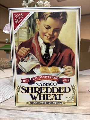 100th Anniversary Nabisco Shredded Wheat Cereal Box '93  (Unopened, No Contents)