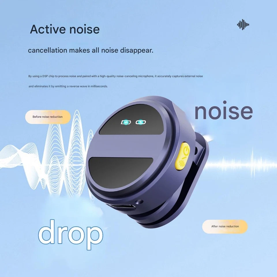 Juego de micrófono de solapa inalámbrico doble - 1 a 2 reducción de ruido USB-C y relámpago Foto 4 de 4