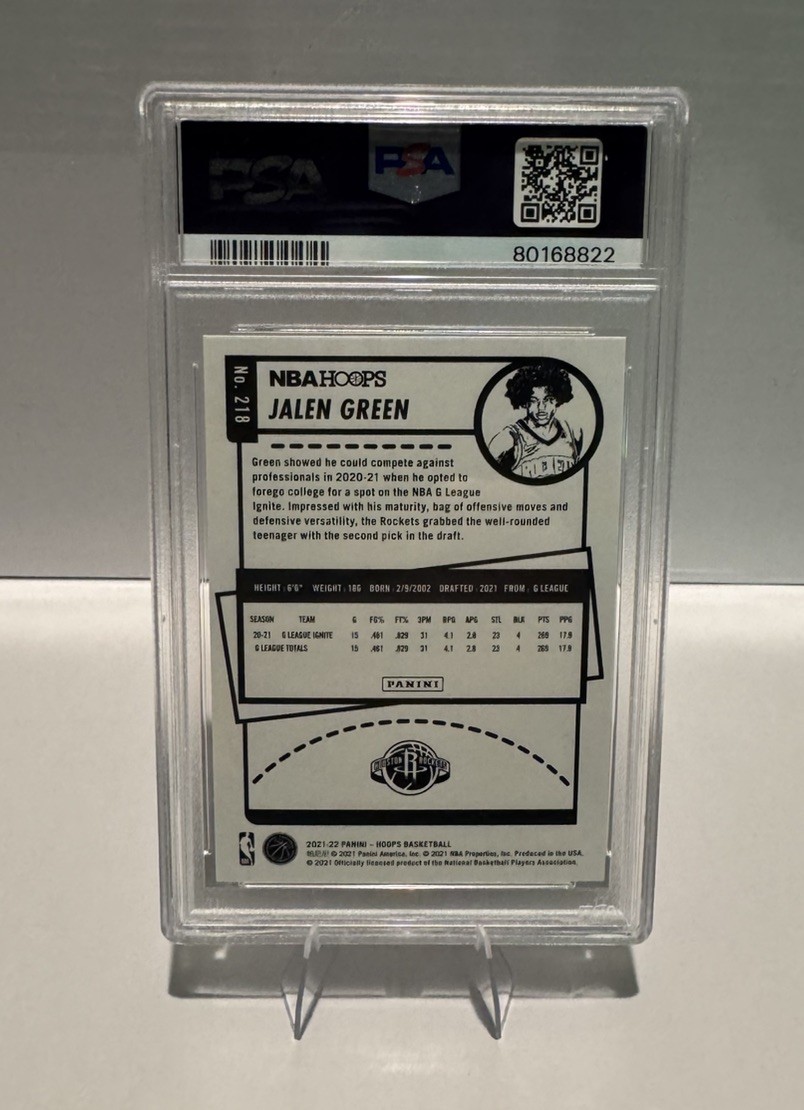 PSA 10 Jalen Green RC —— Anniversary Edition SSP ——  POP 15 —— 2021-22 NBA Hoops view 3