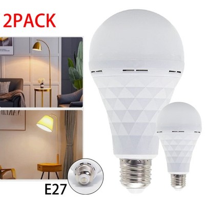 2 PACK 15W Emergency Led Bulb Rechargeable LED Light Bulbs with Battery backup