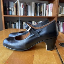 Menkes Girls Leather Flamenco Dance Shoes Black EU 31 US Girls 13.5 Spain