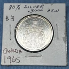 1965 Canada 50 Cents Canadian Half Dollar, .800 Silver  # 3 UNC