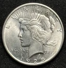 1925 US Peace Silver Dollar - 90% Silver Coin - Uncirculated Details w/capsule