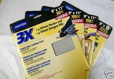 9 x 11 Sand Paper Norton 3X, You Choose Grit: 60, 100, 150, Asst., 40 Sheets
