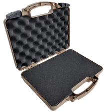TAN Hard Pistol Case Lockable TSA .22LR .38 Revolver 9mm Glock Handgun Case