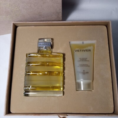 Guerlain Vetiver Vintage EDT 4.2 oz 125 ml+ Gel Douche 75 ml Gift Set NIB Rare
