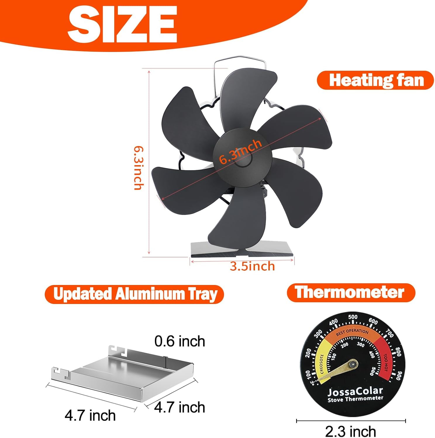 Wood Stove Fan for Buddy Heater, Heat Powered Fireplace Fan Thermoelectric Therm