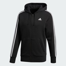 adidas Essentials 3 Stripes Hoodie Mens - Hoody / Hooded Jacket Black -All Sizes