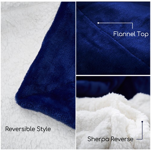 Sherpa Blanket Throw Fuzzy Bed Throws Fleece Reversible Blanket for Sofa Couch - Picture 30 of 48