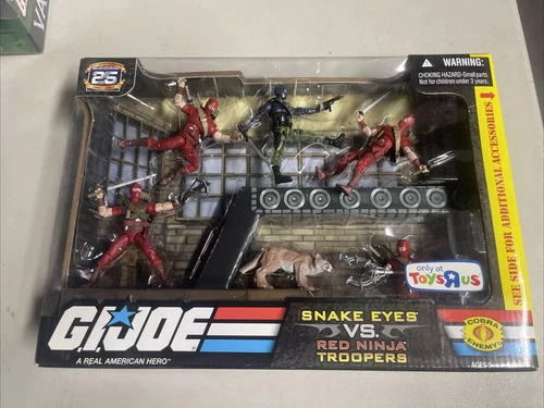 2007 GI Joe 25th Annv SNAKE EYES VS RED NINJA TROOPERS Toys R Us Exclusive | NIB