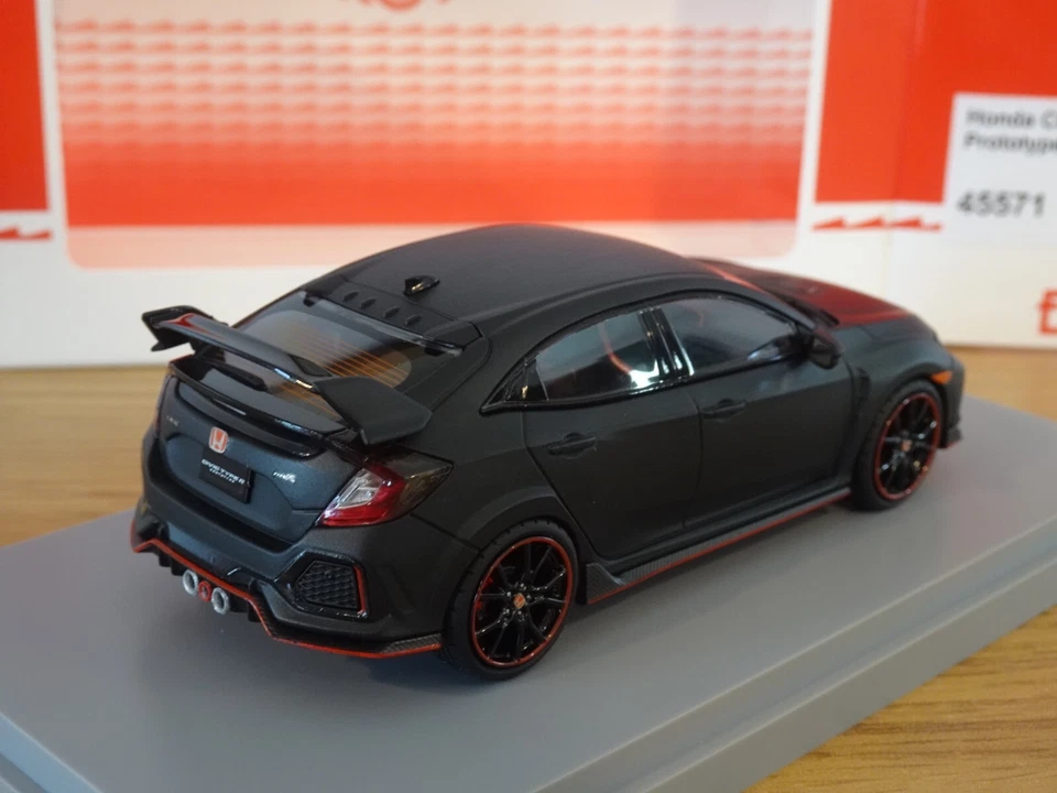EBBRO HONDA CIVIC TYPE R PROTOTYPE 2017 FK8 MATT BLACK CAR MODEL 45571 1:43 - image 3 of 3