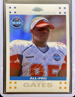 Antonio Gates - 2007 Topps Chrome Football - White Refractor - Numbered /869 