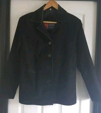 The Hudson Leather Co ~ Suede Jacket ~ Black ~ Size 12 38 ~ Pre-owned
