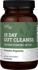 15-Day Gut Cleanse - Safe 15-Day Cleanse - Gut and Colon Support - 60 Capsules