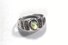Vintage Sterling Silver 925 Genuine Paua Shell Abalone Ring Size 7.5