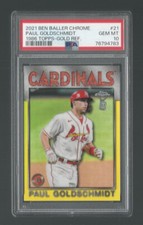 2021 Topps Chrome Ben Baller Paul Goldschmidt 1986 Gold Refractor 47/50 PSA 10