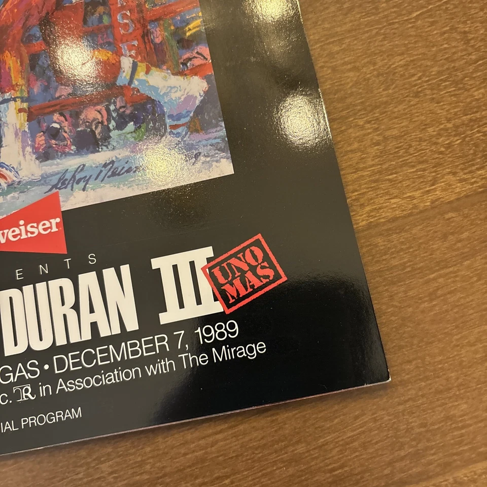 ROBERTO DURAN vs SUGAR RAY LEONARD III Boxing Program 1989 Fight Boxers Sports  - Image 4 of 4