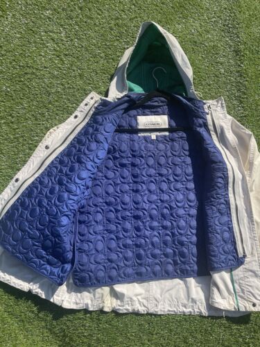Coach 3-in-1 Vest Lined Parka Jacket Mens XL Down Coat Off White Removable Vest
