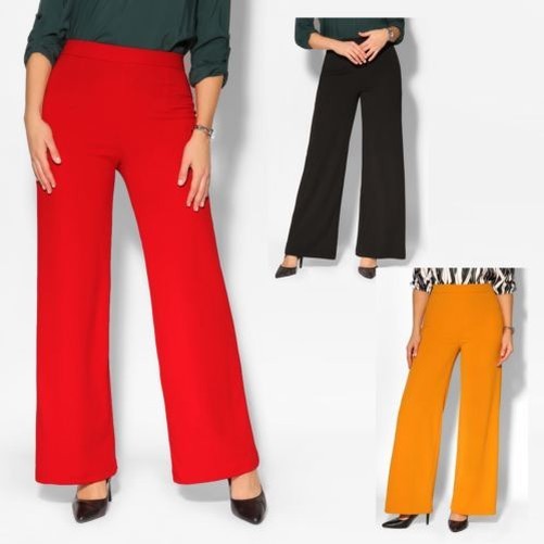 Mujer Cintura Alta Largo y Elástico de Campana Palazzo Pierna