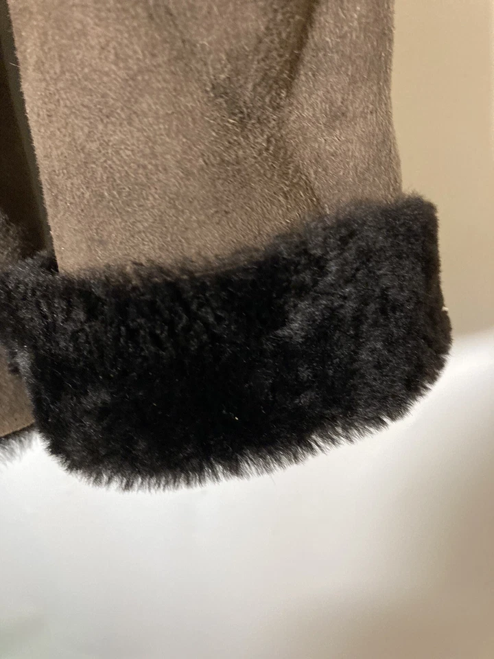 Vtg Elements by Vakko Spanish Lamb Shearling Jacket-Brown-Womens Size S - Image 4 of 4