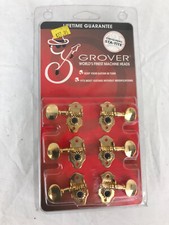 Grover Guitar Tuners w/ Bushings  Screws. Tuning Machines. Full Set. Gold