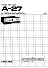 Bedienungsanleitung-Operating Istruzioni per Pioneer A-27