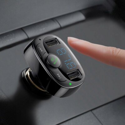 Baseus FM Transmitter Bluetooth car charger MP3 2x USB TF microSD 3.4A (CCTM-01)