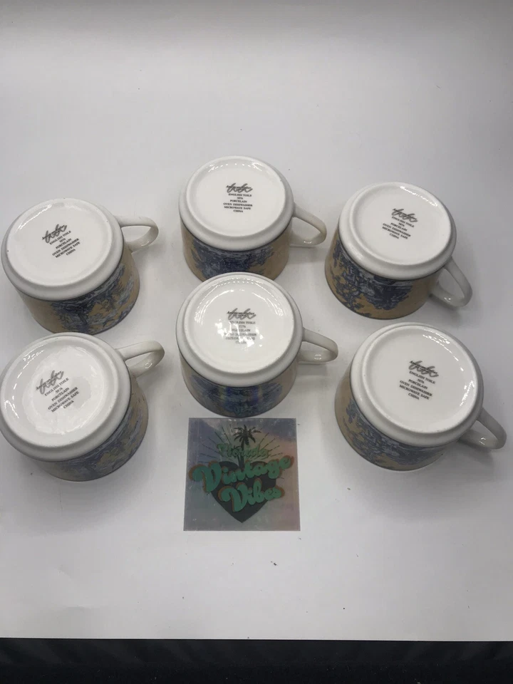 Juego de 6 tazas de café o té de porcelana American Atelier English Toile Print 5076 Foto 4 de 4
