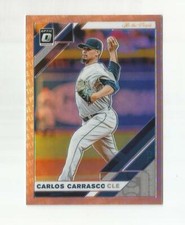 A196 CARLOS CARRASCO 2019 OPTIC PRIZM WE THE PEOPLE REFRACTOR 9/76 #151 INDIANS