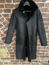 All Saints Leather Shearling Coat Size 8