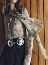 Zara Buse mit Blumenmuster und Schleife ZW Kollektion Gr: L, Neu