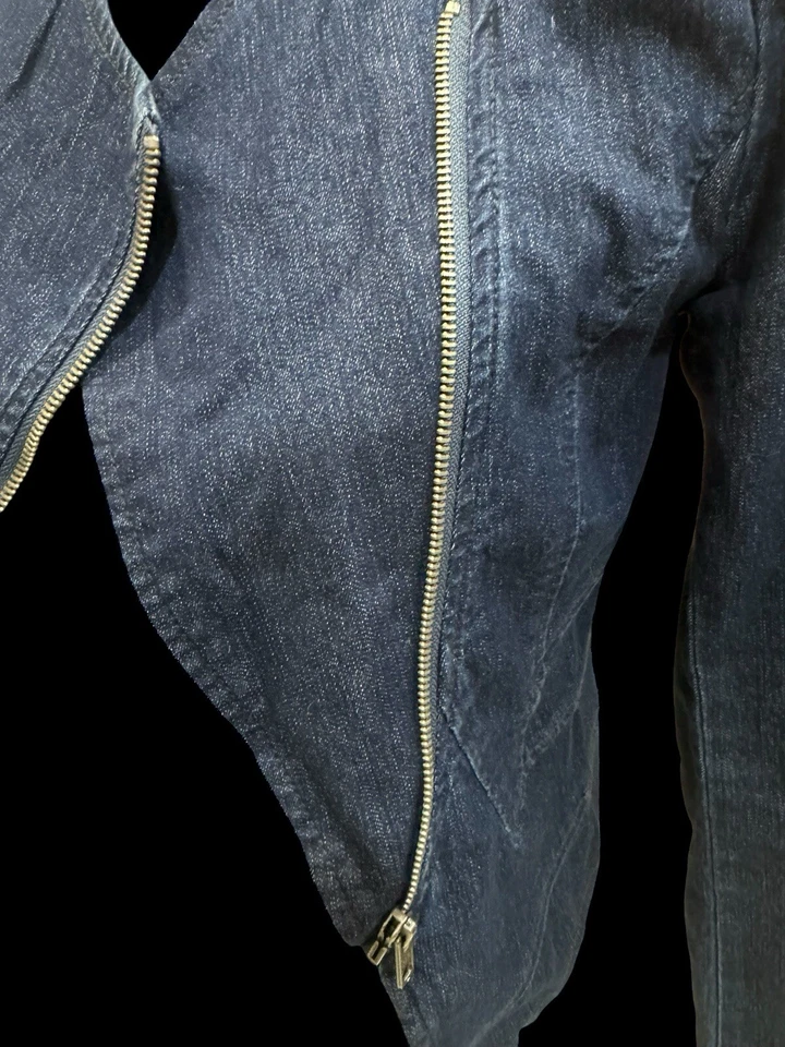 Chaqueta vaquera azul para mujer Kardashian Kollection XS Kourtney nueva sin etiquetas Foto 3 de 4