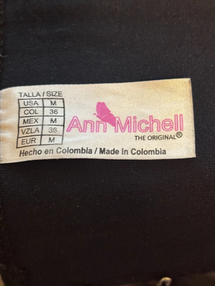 Ann Michell Black/Purple Latex Waist Trainer Size M Body Shaper made in Columbia - Image 3 of 3