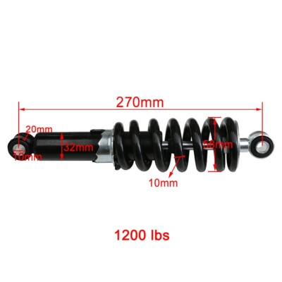 Motorcycle Rear Shock Absorber - 270mm Length, Adjustable Spring, For 150cc Pit Bikes, ATVs, Go Karts