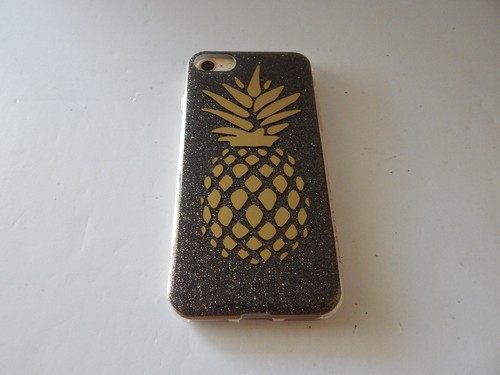 DABNEY LEE Protective Glitter Case iPhone SE/8/7 Pineapple/Gold GL/Clear/Black - Picture 5 of 10