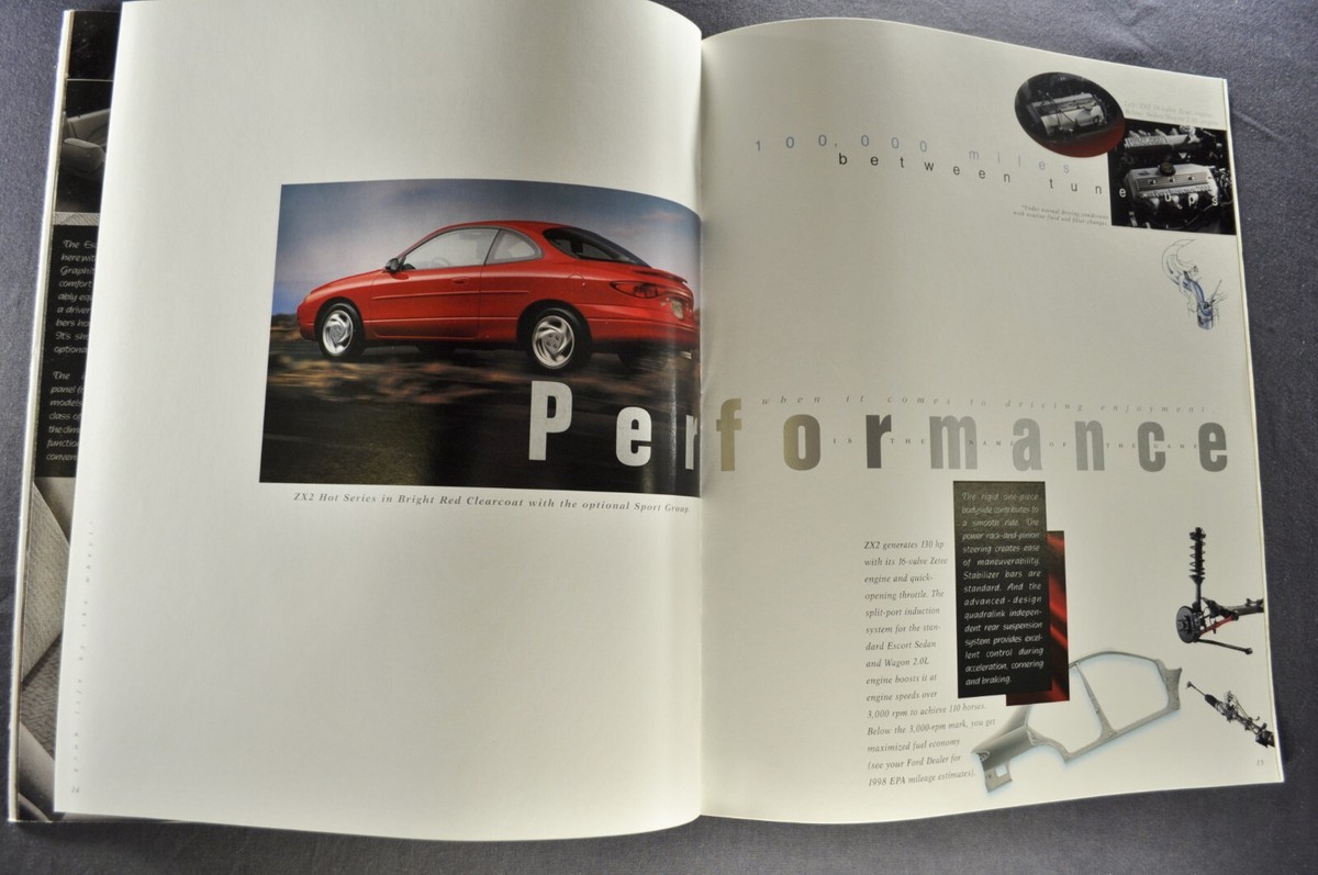 1998 Ford Escort Catalog Brochure ZX2 Sedan Wagon Excellent