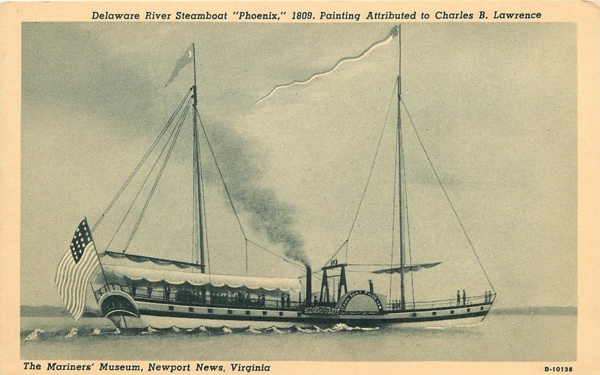 1915年製 STEAMBOAT WAVE BACK Delaware River Steamboat Phoenix Mariners Museum Newport News