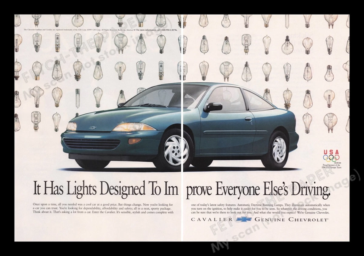 Chevrolet 1990's Print Advertisement Ad (2 pages) 1995 Cavalier USA Olympics  | eBay